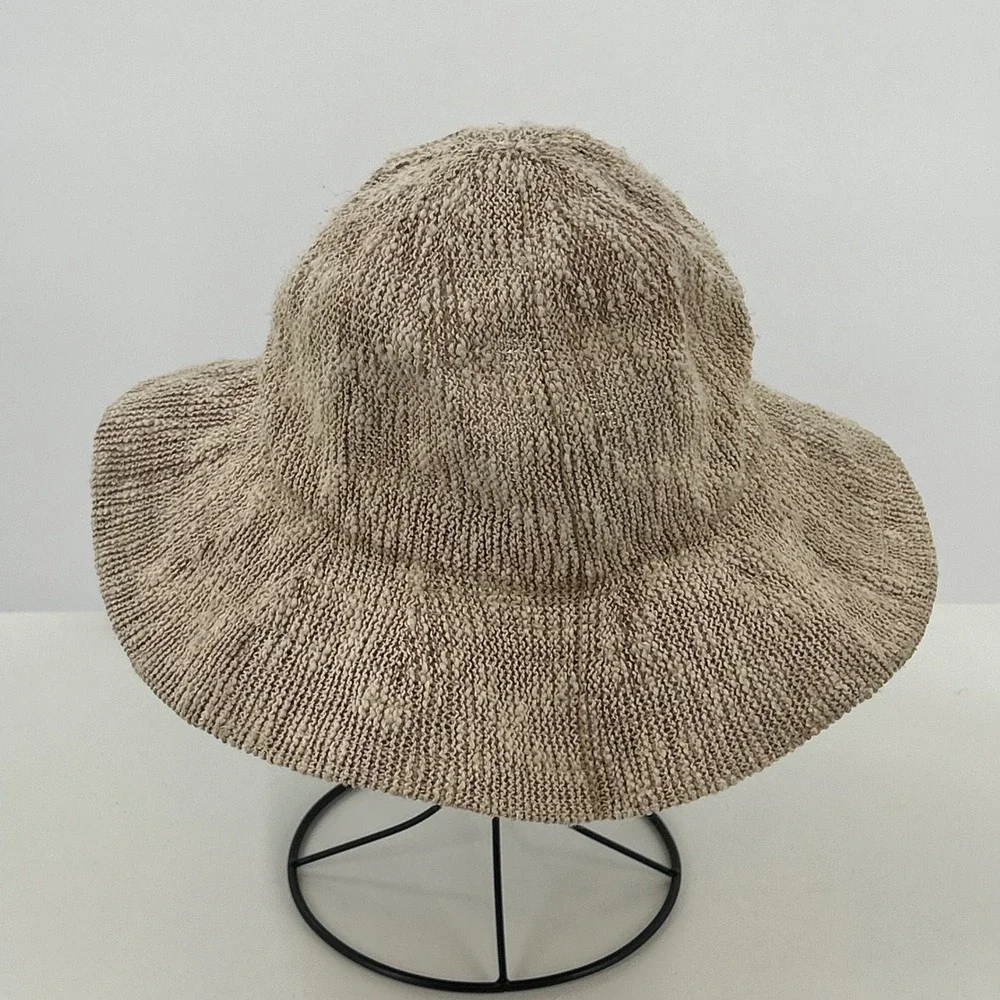 Carve Designs Knit Floppy Sun Hat Beige Costal Boho Bach Vacation One Size